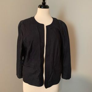 Loft dark denim cropped blazer